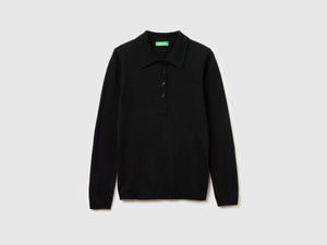 Polo in maglia in misto cashmere