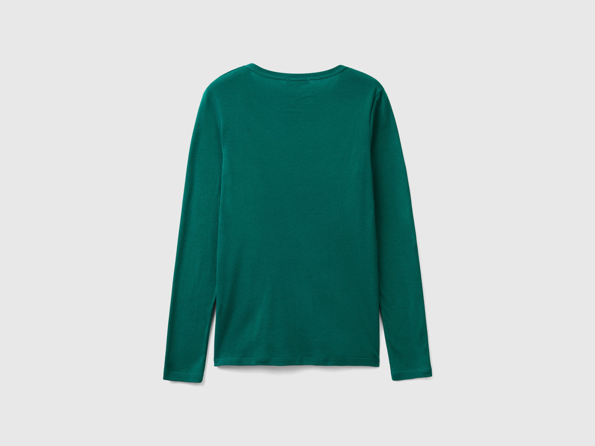 T-shirt a manica lunga in puro cotone