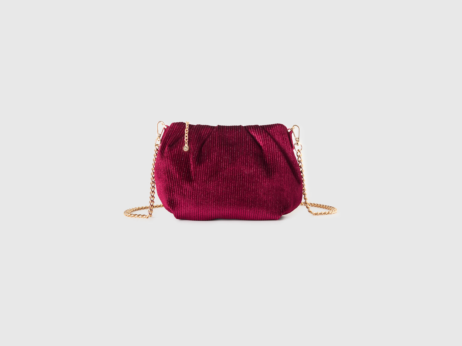 Borsa mini in velluto con lurex da donna prugna | Benetton Outlet