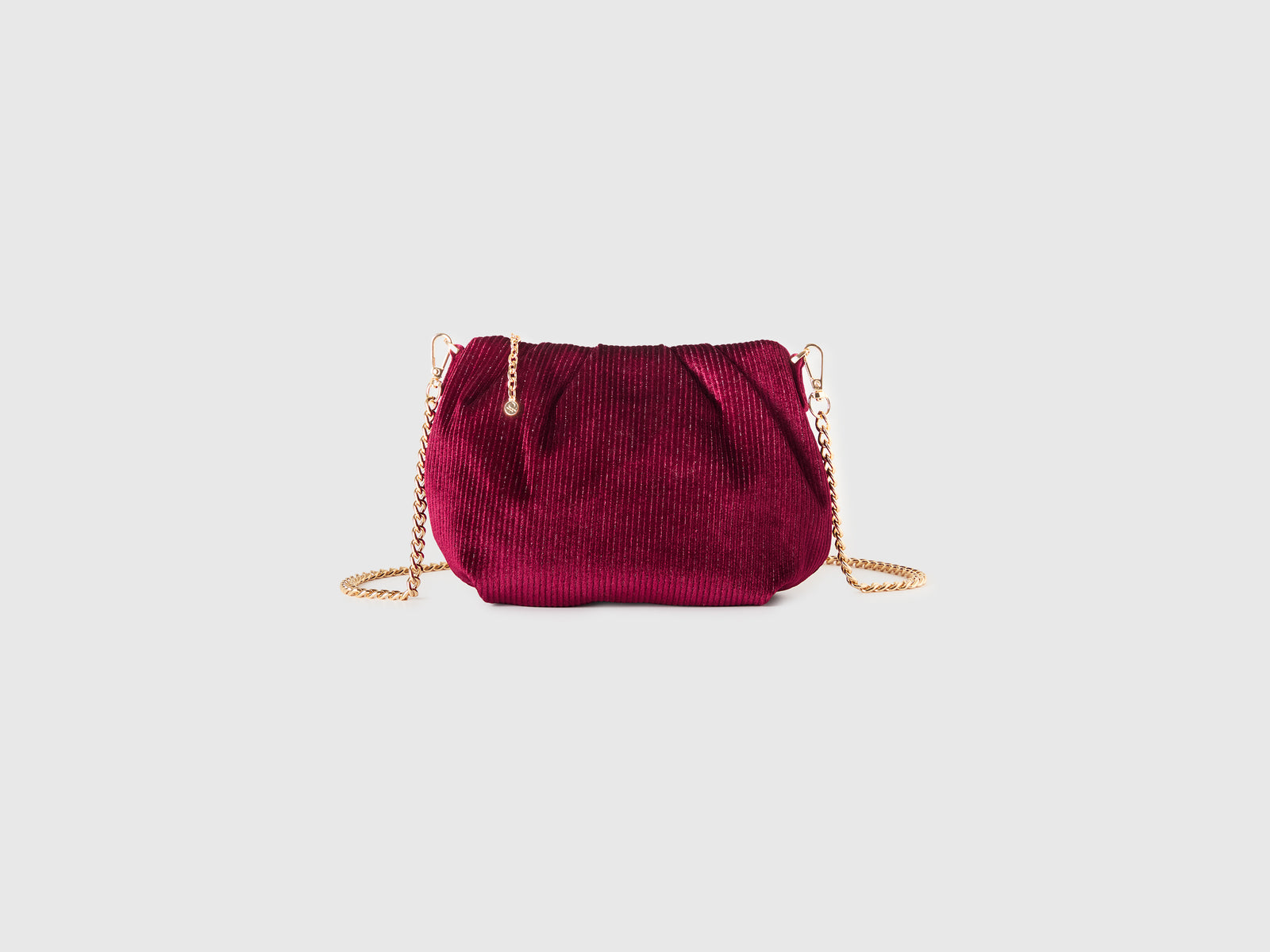 Borsa mini in velluto con lurex da donna prugna | Benetton Outlet