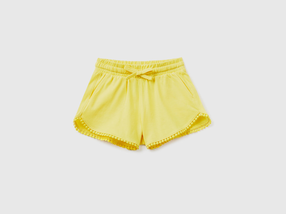 Shorts in puro cotone con dettaglio fettuccia sul fondo