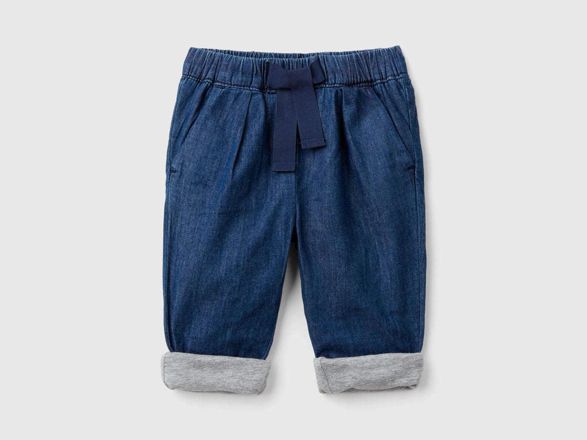 Pantaloni foderati in chambray