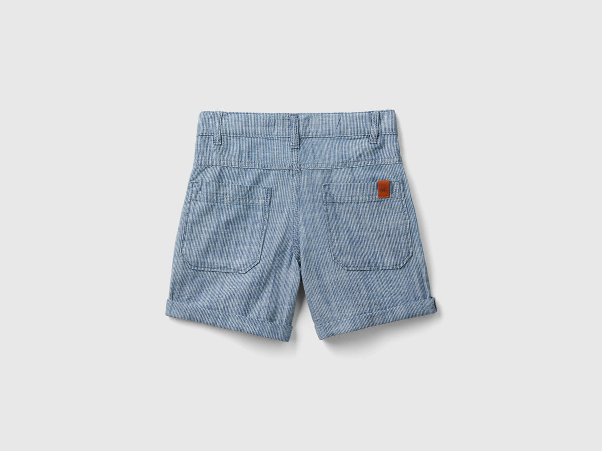 Bermuda a righe in chambray