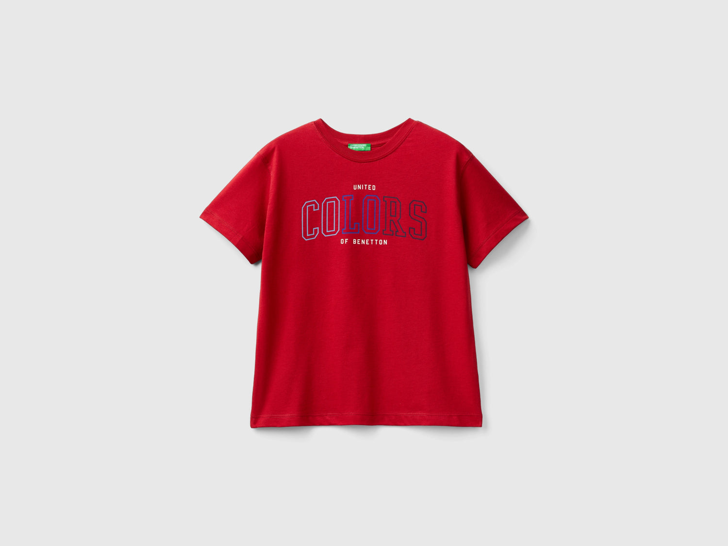 T-shirt manica corta 100% cotone bio da bambino rosso | Benetton Outlet
