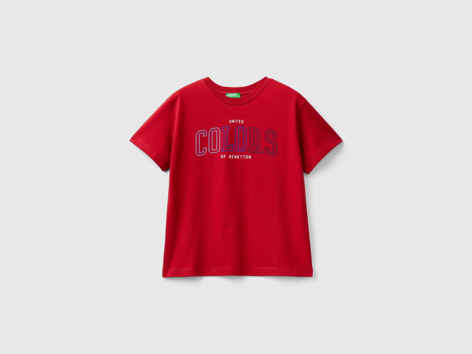 T-shirt manica corta 100% cotone bio da bambino rosso | Benetton Outlet