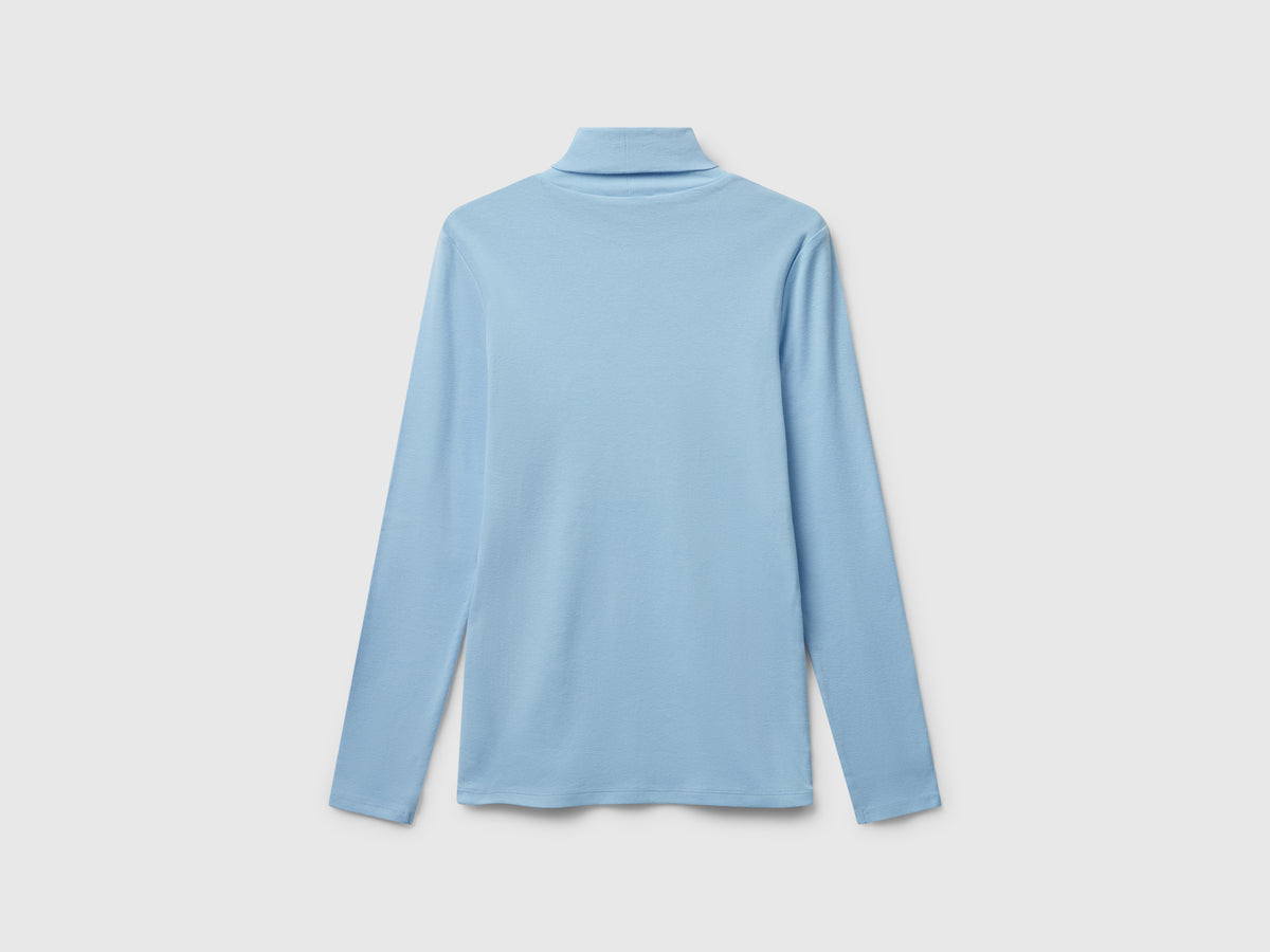 T-shirt a manica lunga con collo alto