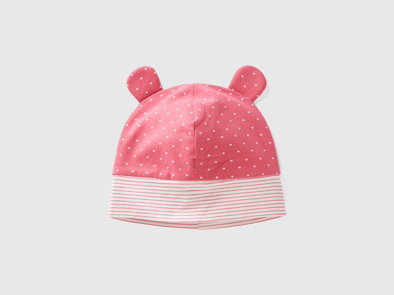 Cappellino in cotone con orecchie da neonato salmone | Benetton Outlet