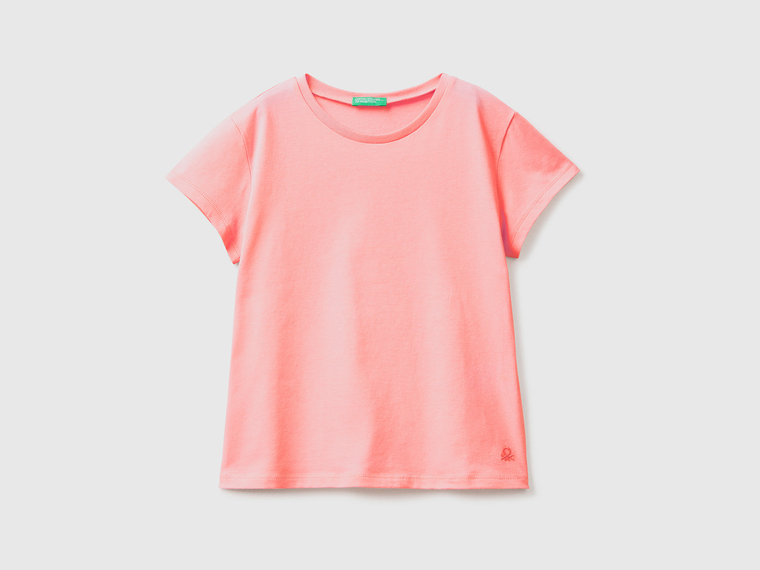 T-shirt in puro cotone da bambina arancione | Benetton Outlet