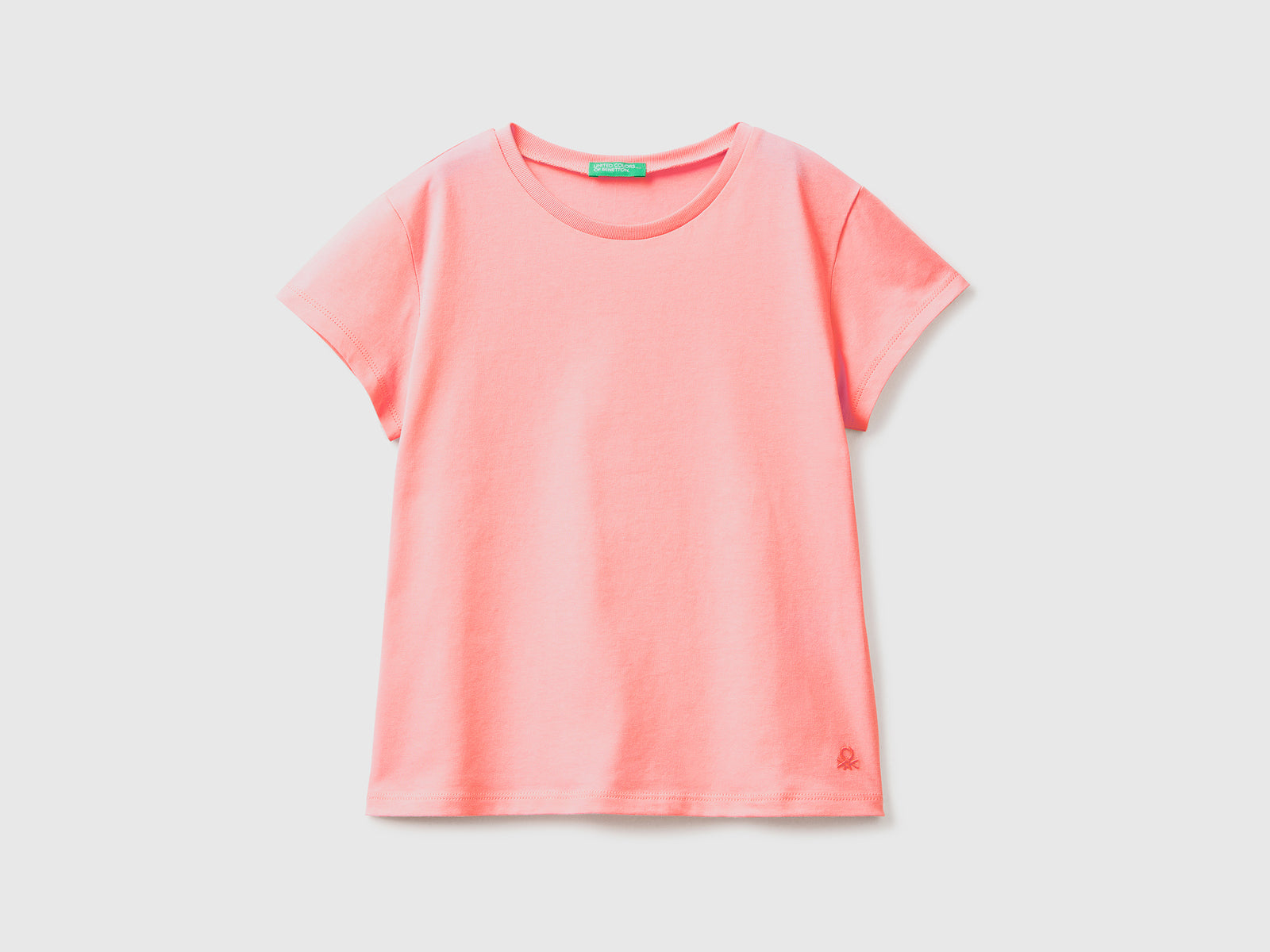 T-shirt in puro cotone da bambina arancione | Benetton Outlet