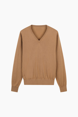 Maglia 100% lana con scollo a V