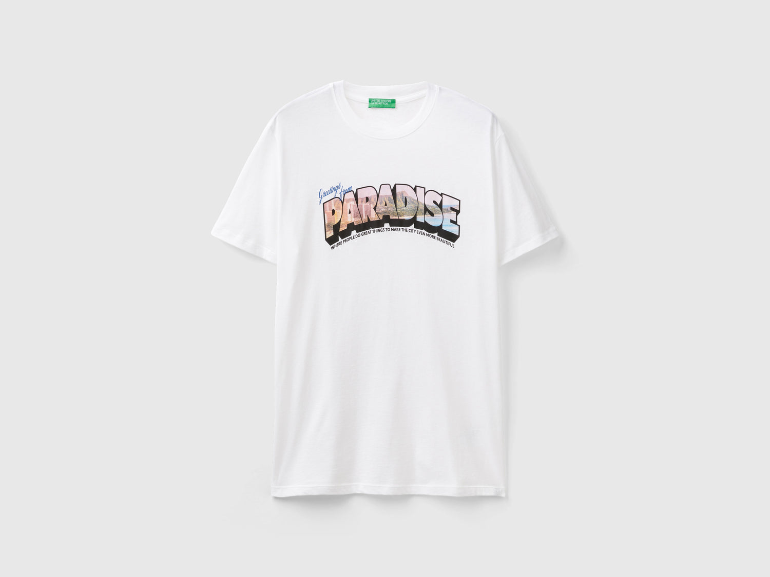 T-shirt in cotone leggero da uomo bianco | Benetton Outlet