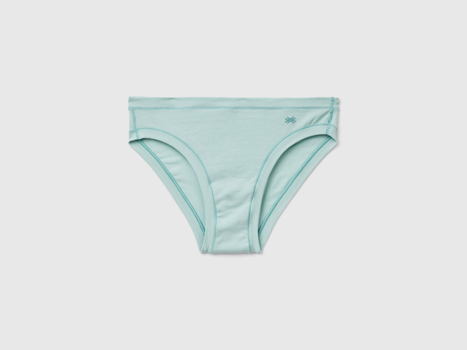 Slip vita bassa in cotone bio super stretch da donna verde acqua | Benetton Outlet