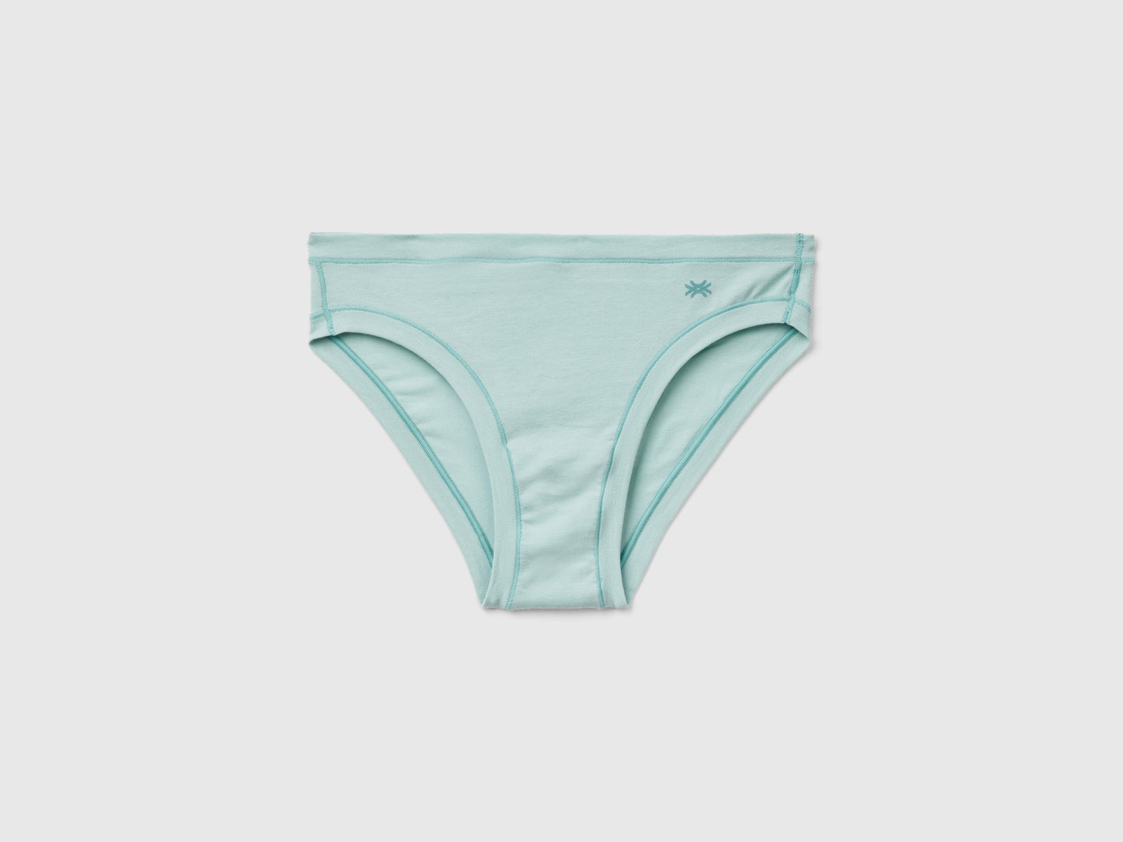 Slip vita bassa in cotone bio super stretch da donna verde acqua | Benetton Outlet
