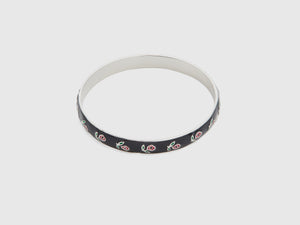 Bracciale bangle con fiori rosa