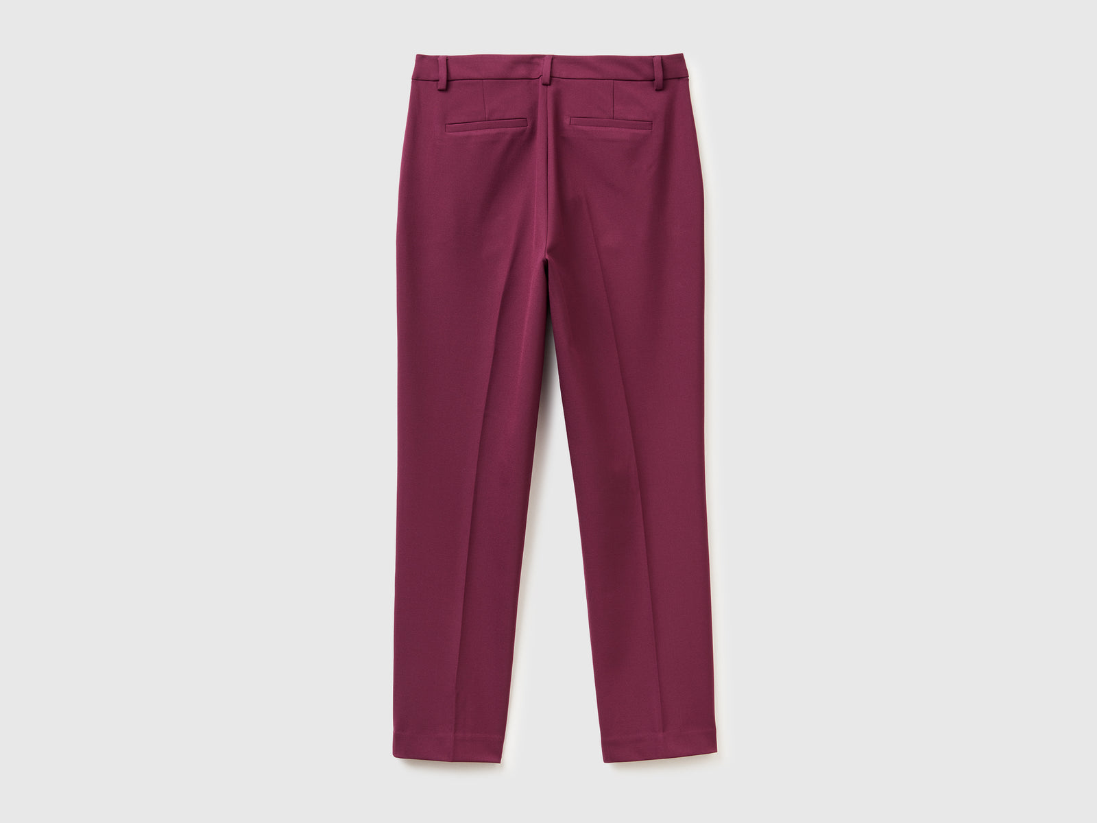 Pantaloni in misto viscosa stretch da donna bordeaux 2 | Benetton Outlet