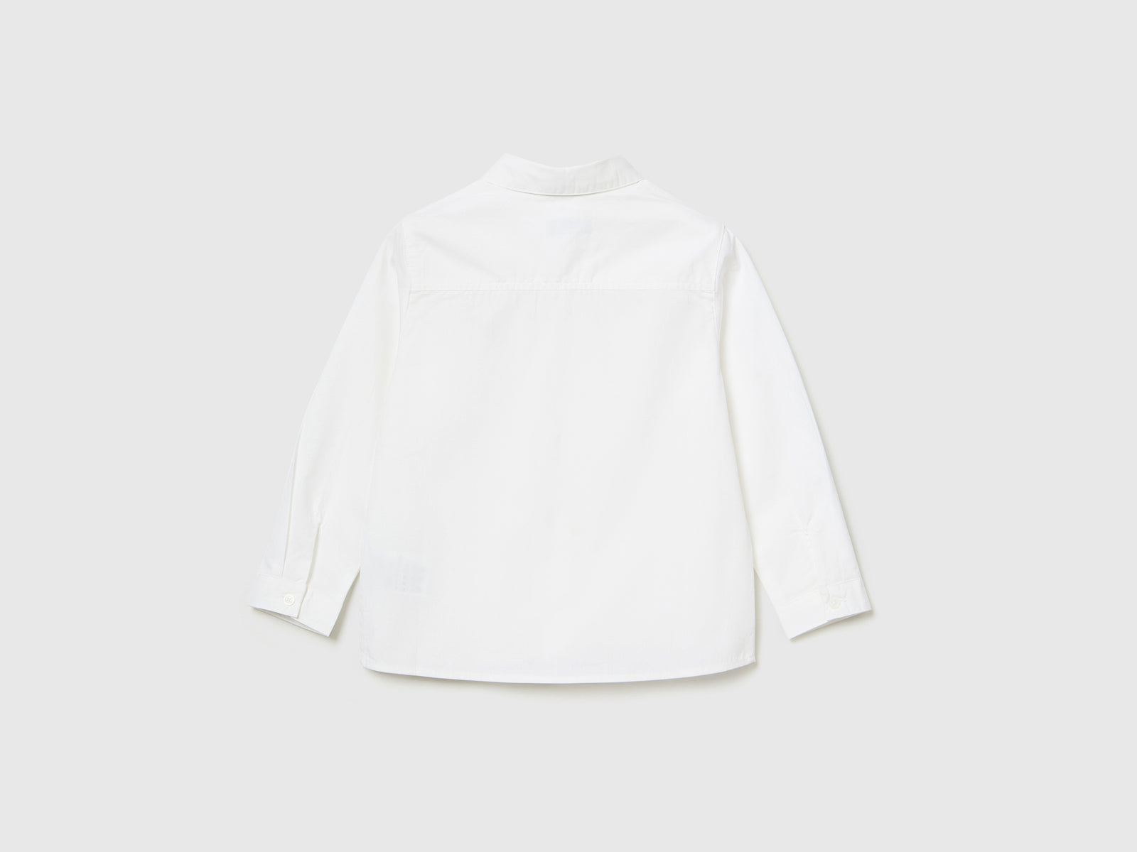 Camicia in puro cotone da bimbo bianco 2 | Benetton Outlet