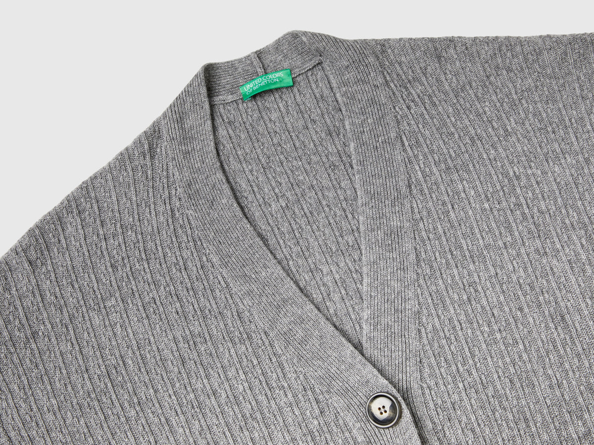 Long wool blend cardigan