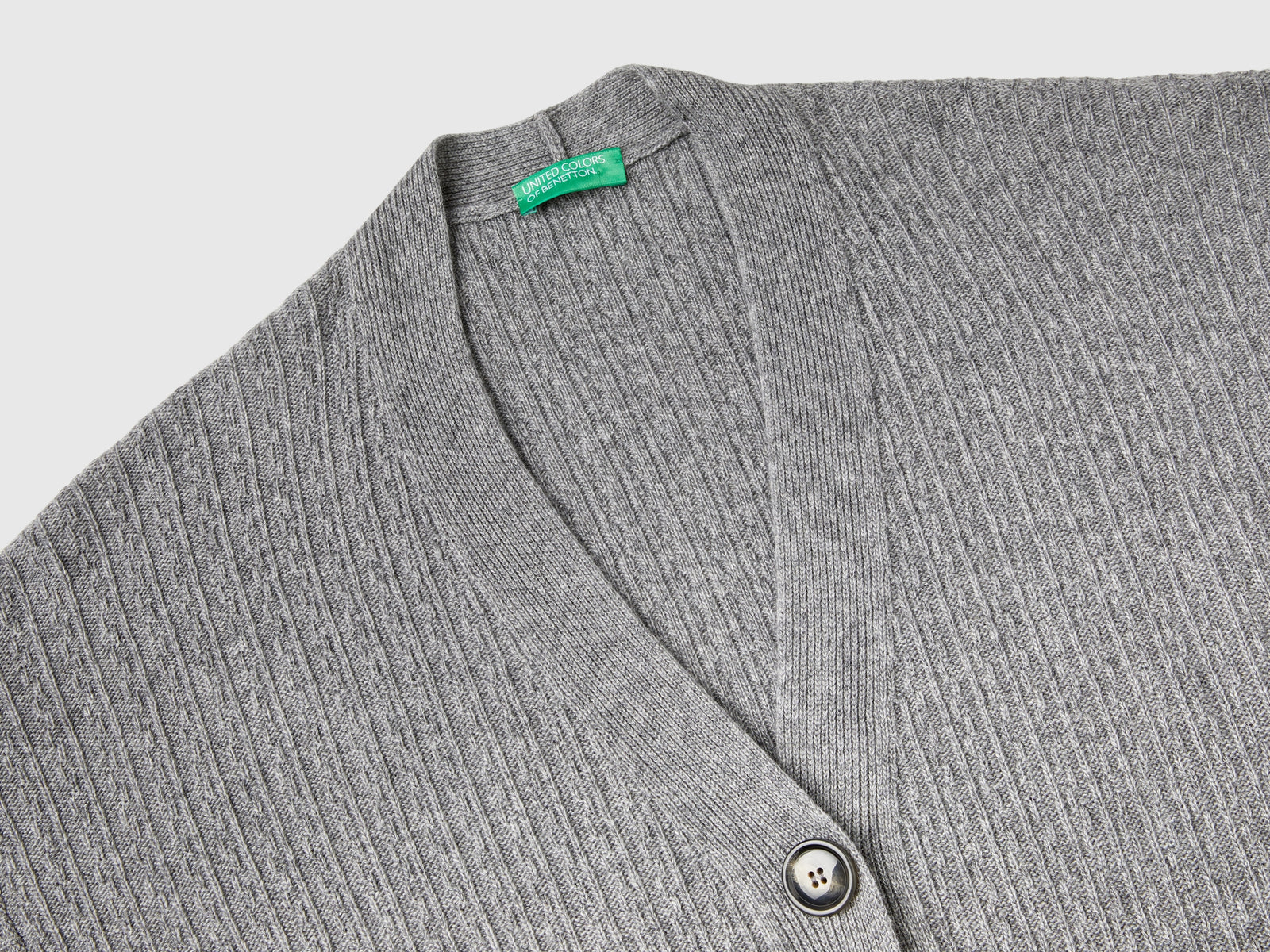 Long wool blend cardigan da donna grigio chiaro 3 | Benetton Outlet