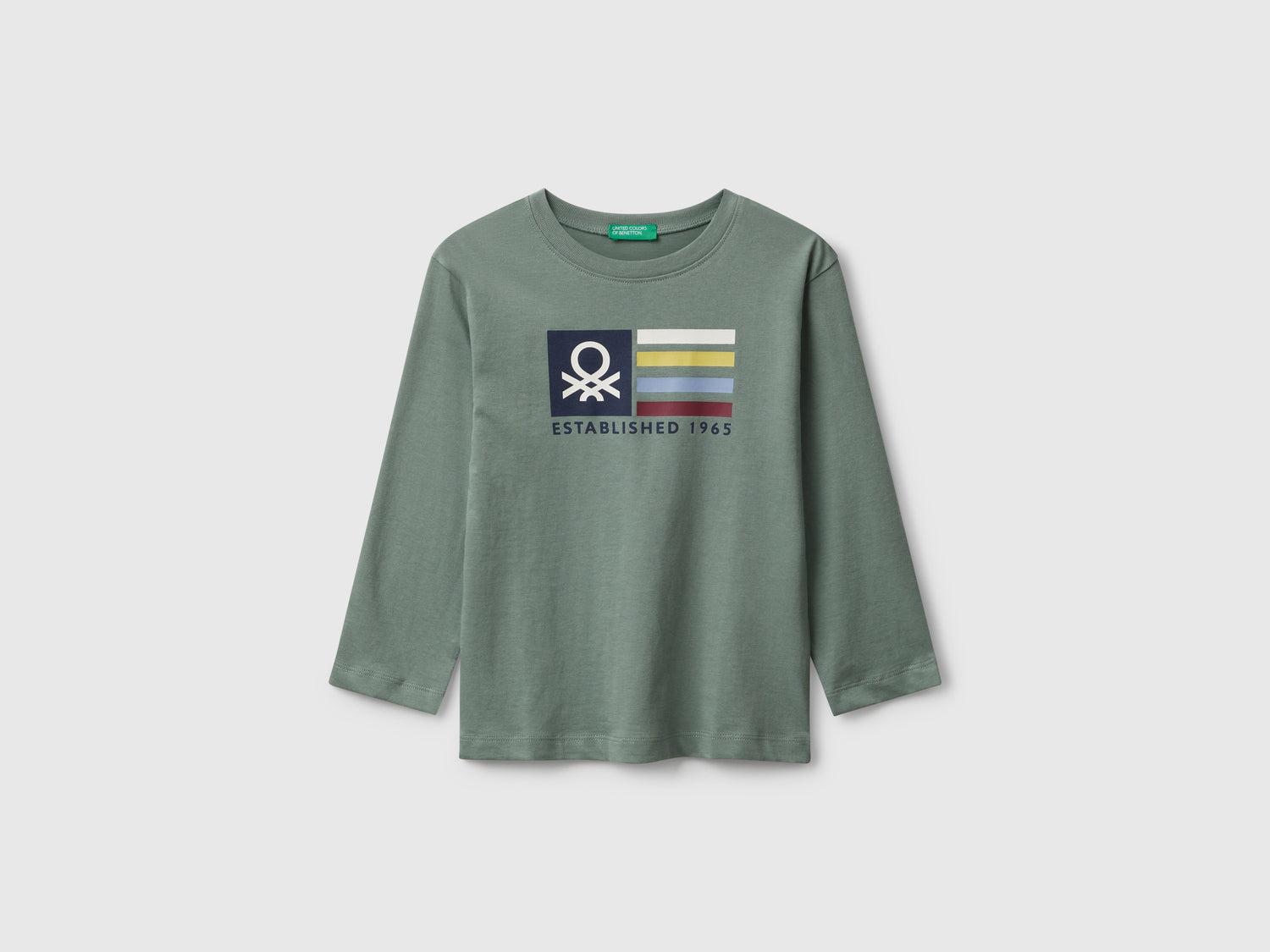 T-shirt con stampa logo da bimbo verde militare | Benetton Outlet