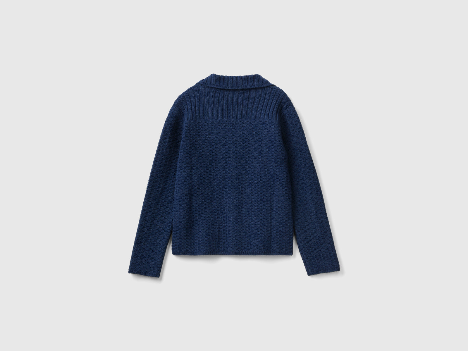 Blazer in misto lana da bambino blu scuro 2 | Benetton Outlet