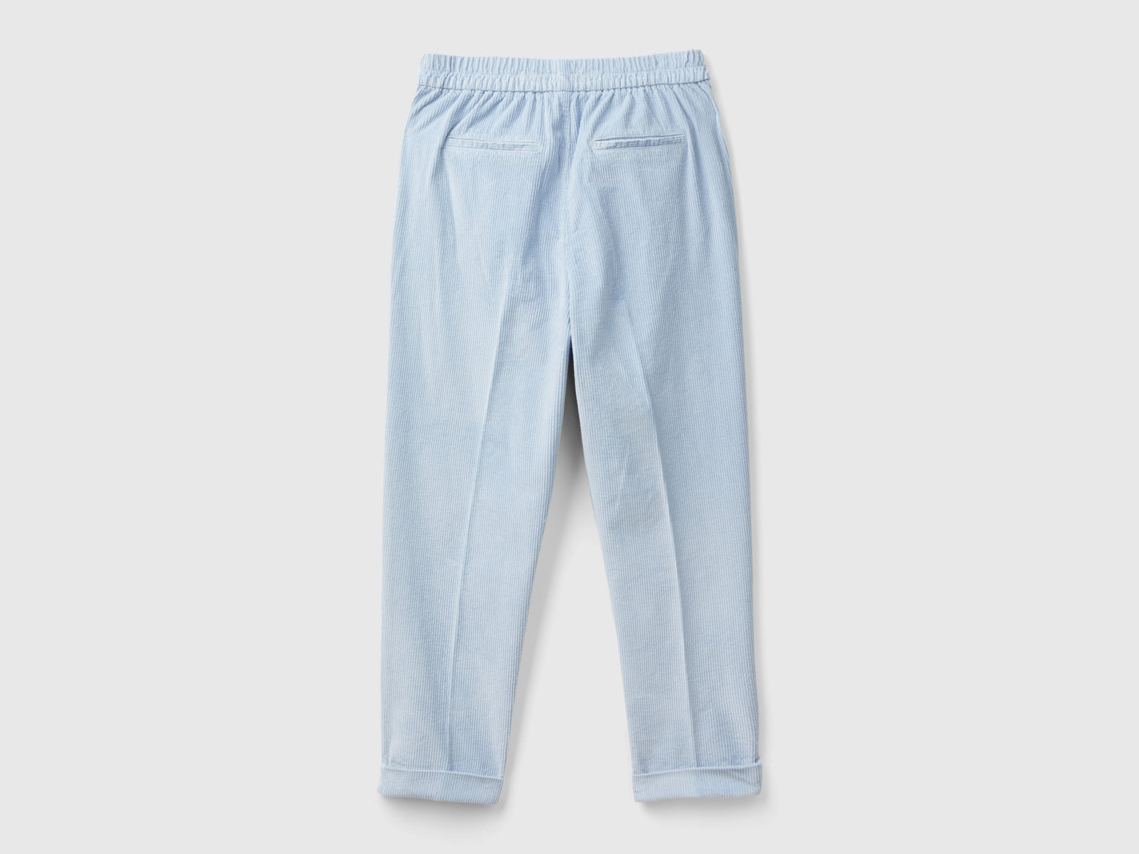 Chino in velluto con vita elasticizzata da donna celeste 2 | Benetton Outlet