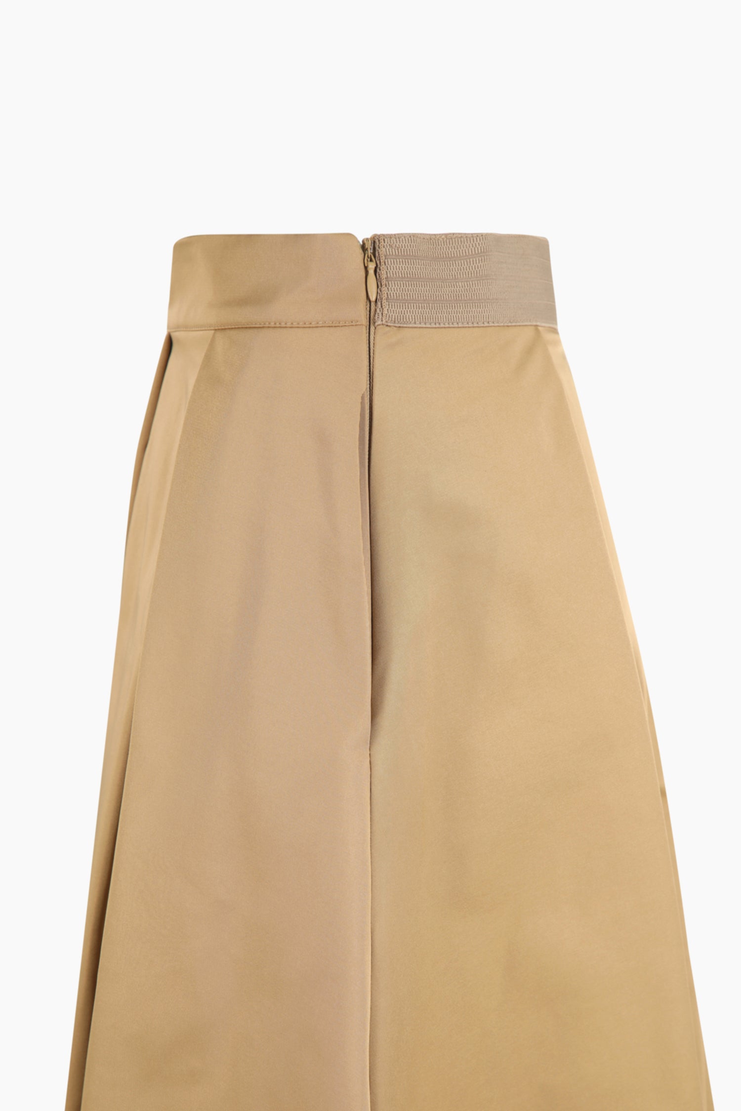 Gonna midi con pieghe da donna cammello 3 | Sisley Outlet