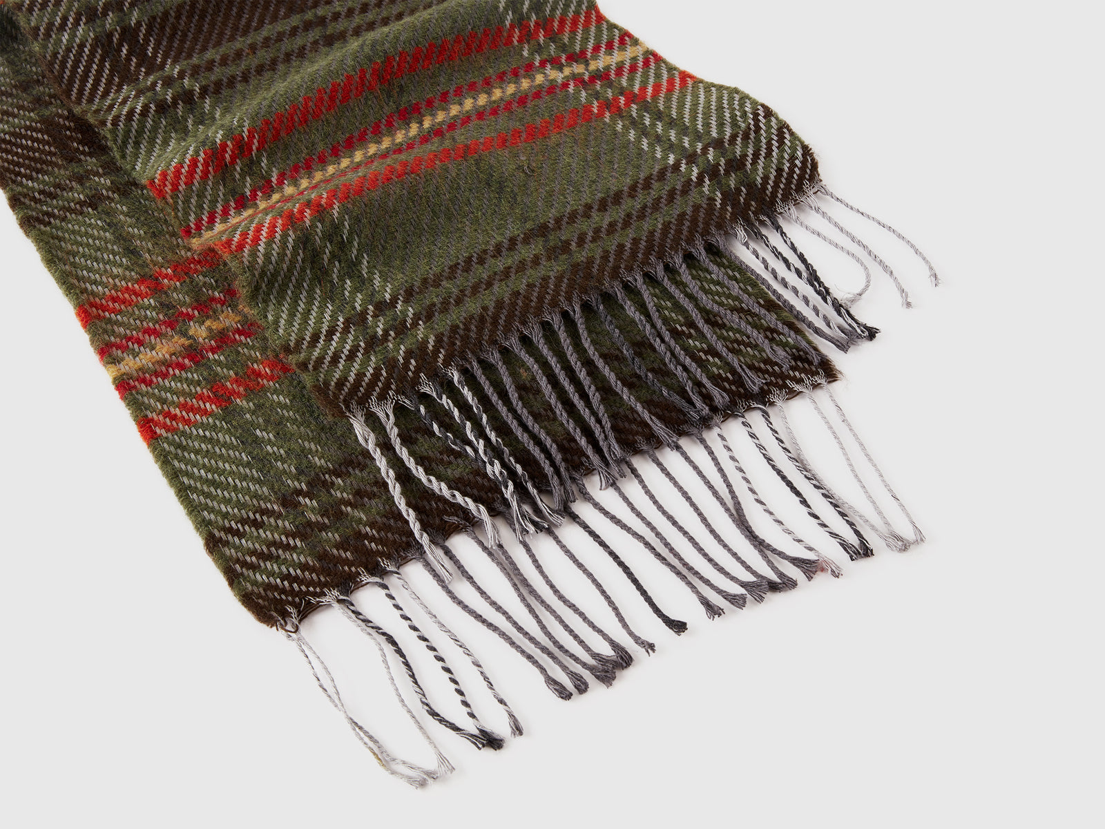 Sciarpa tartan da uomo marrone scuro 2 | Benetton Outlet