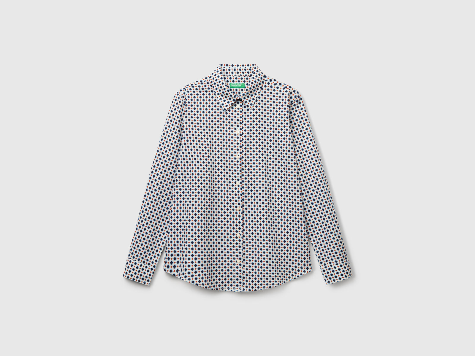 Camicia fantasia in cotone leggero da donna multi-color | Benetton Outlet