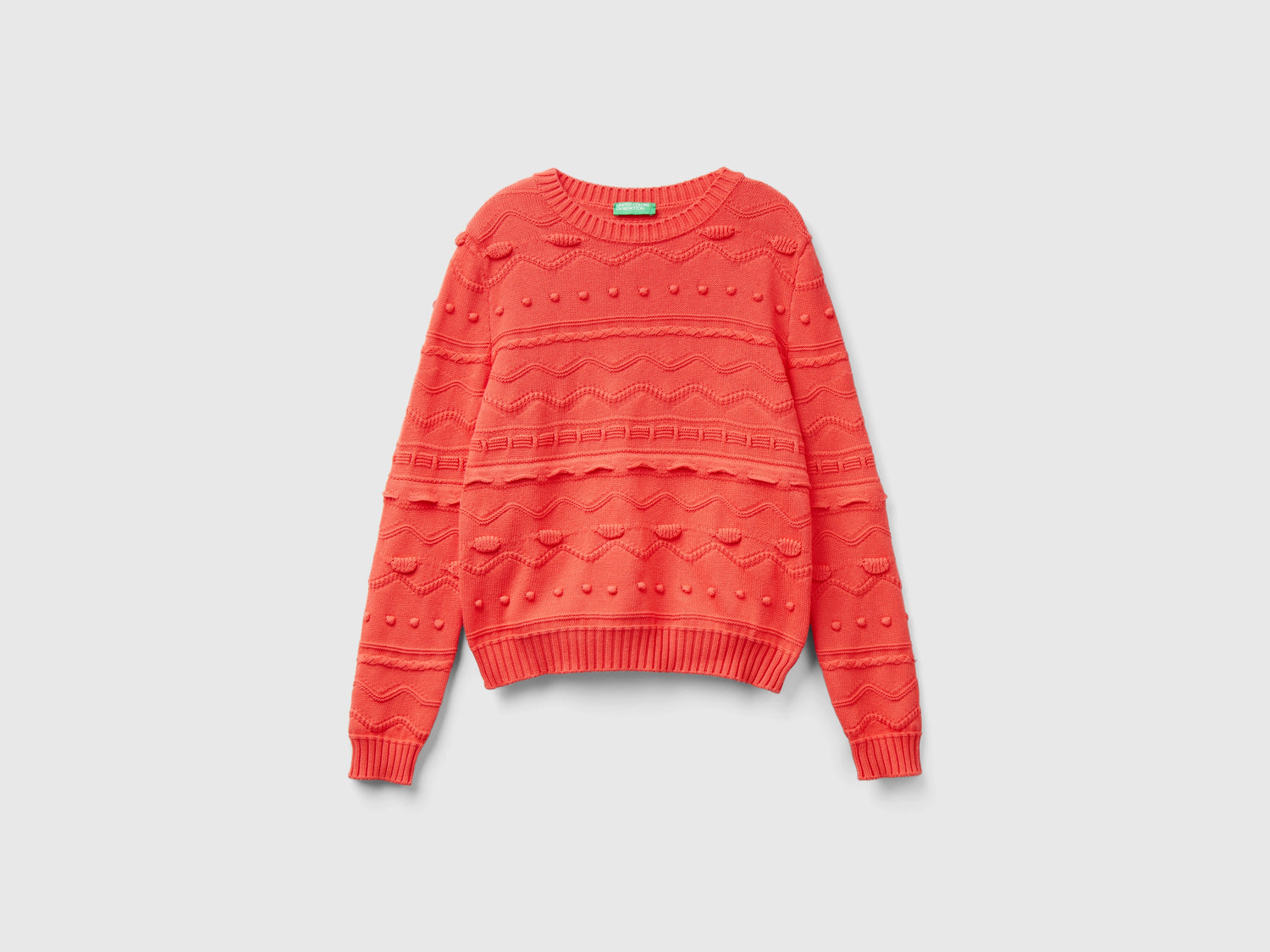 Maglia lavorata da donna rosso corallo | Benetton Outlet