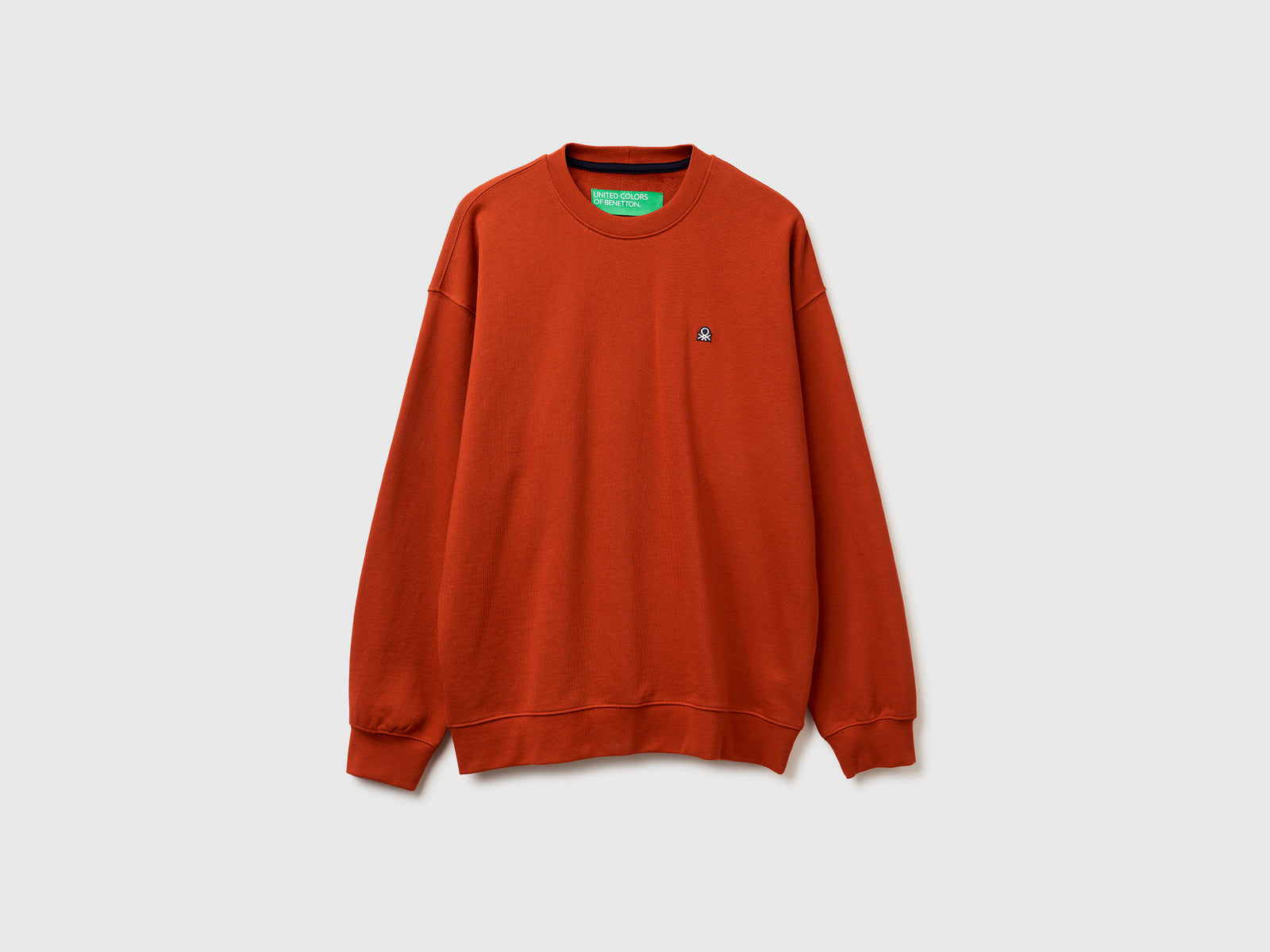 Felpa con patch logo da uomo arancione | Benetton Outlet