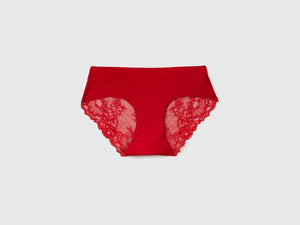 Slip rossi stretch con pizzo