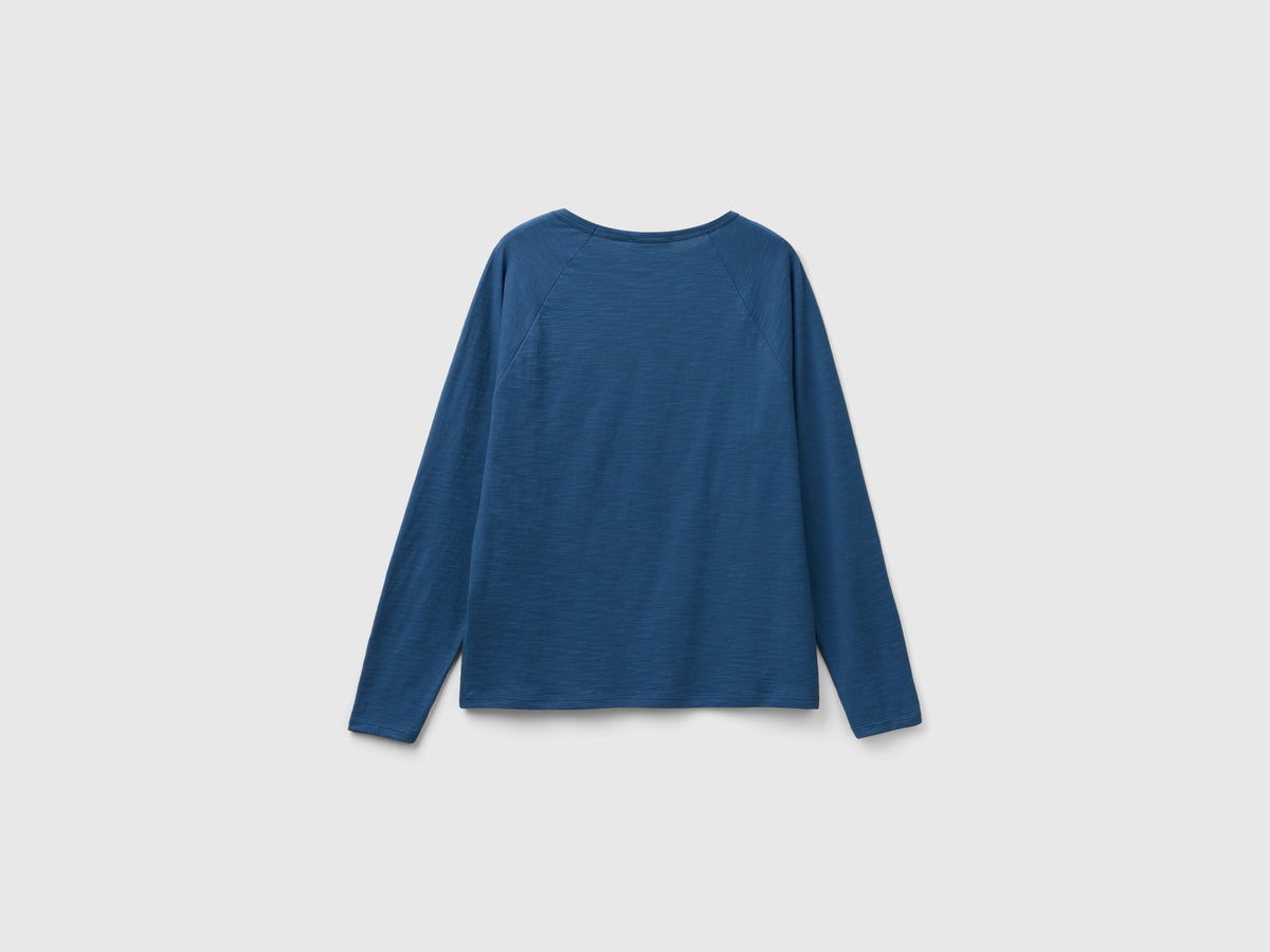 T-shirt manica lunga in cotone leggero