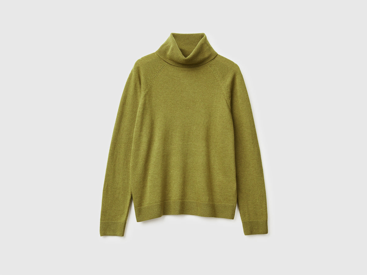 Maglione dolcevita in misto lana e cashmere