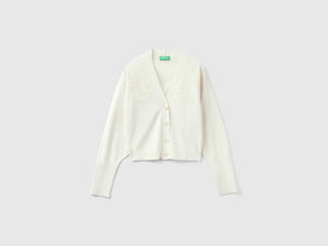 Cardigan fluido con pizzo