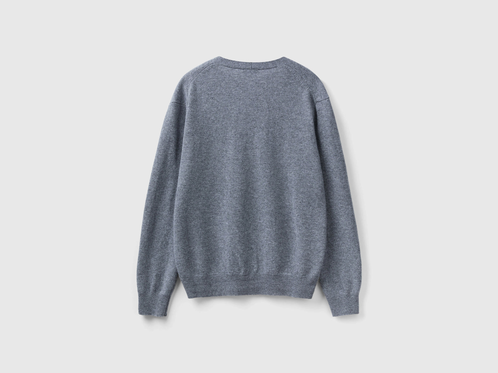 Cardigano scollo a V in pura lana Merino da uomo grigio scuro 2 | Benetton Outlet