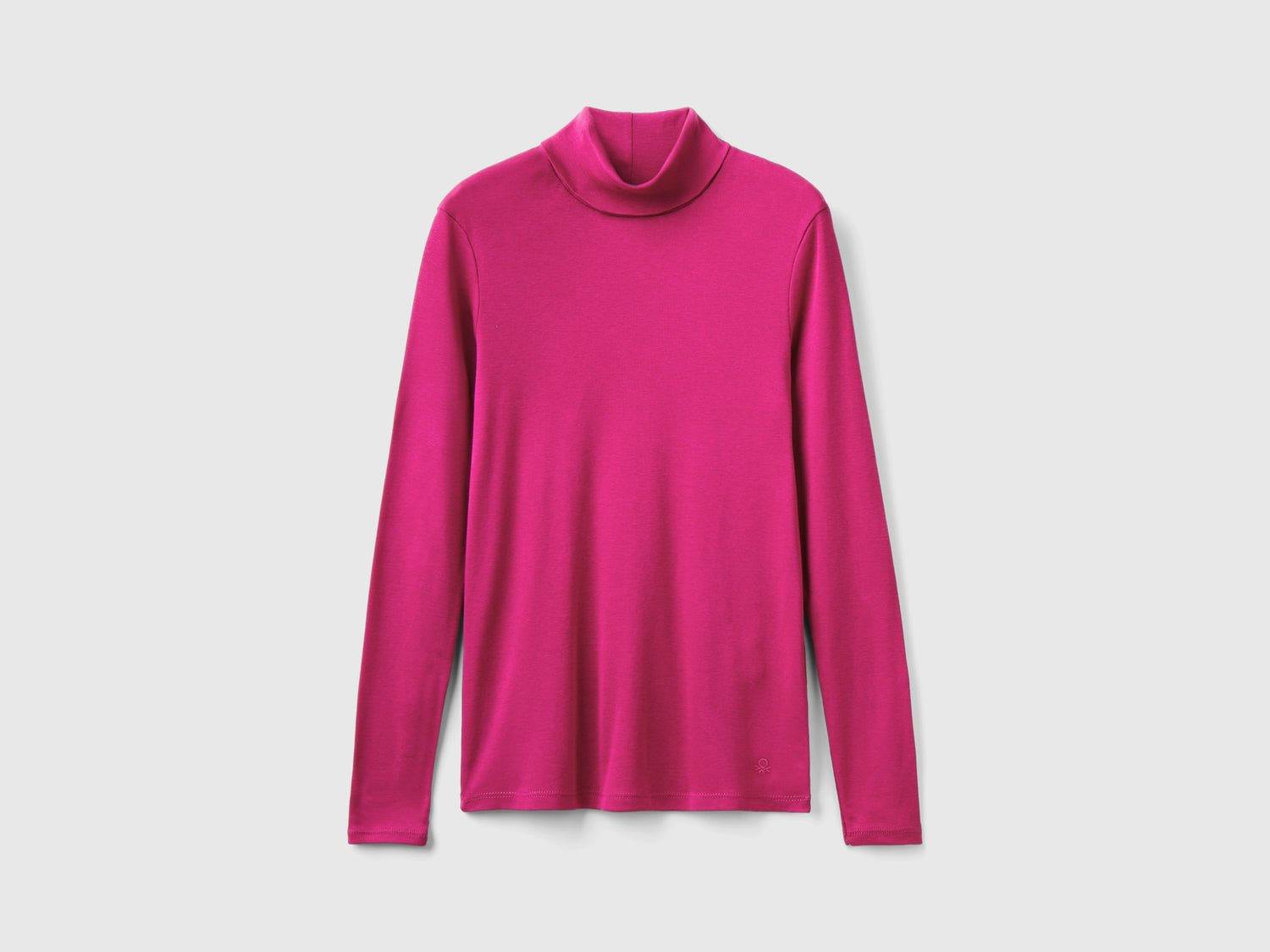T-shirt a manica lunga con collo alto da donna ciclamino | Benetton Outlet