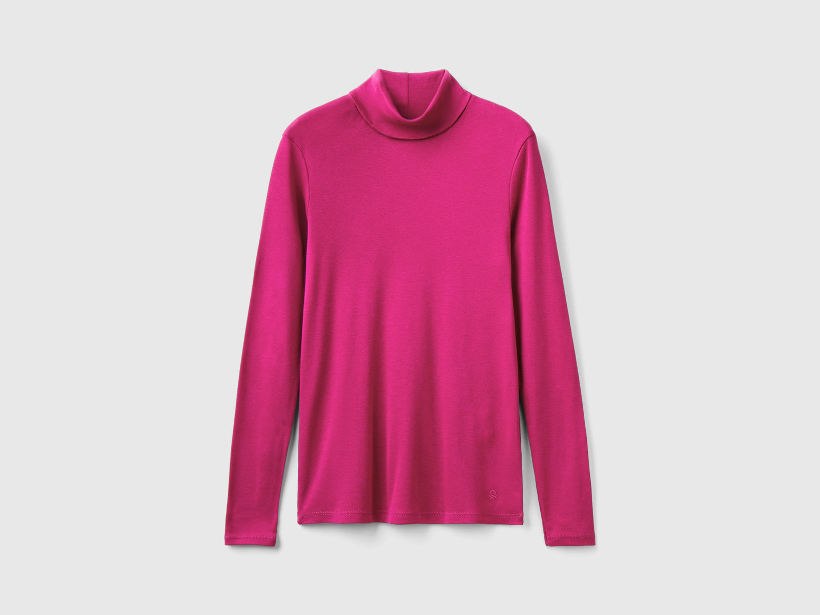 T-shirt a manica lunga con collo alto da donna ciclamino | Benetton Outlet