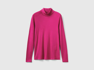 T-shirt a manica lunga con collo alto