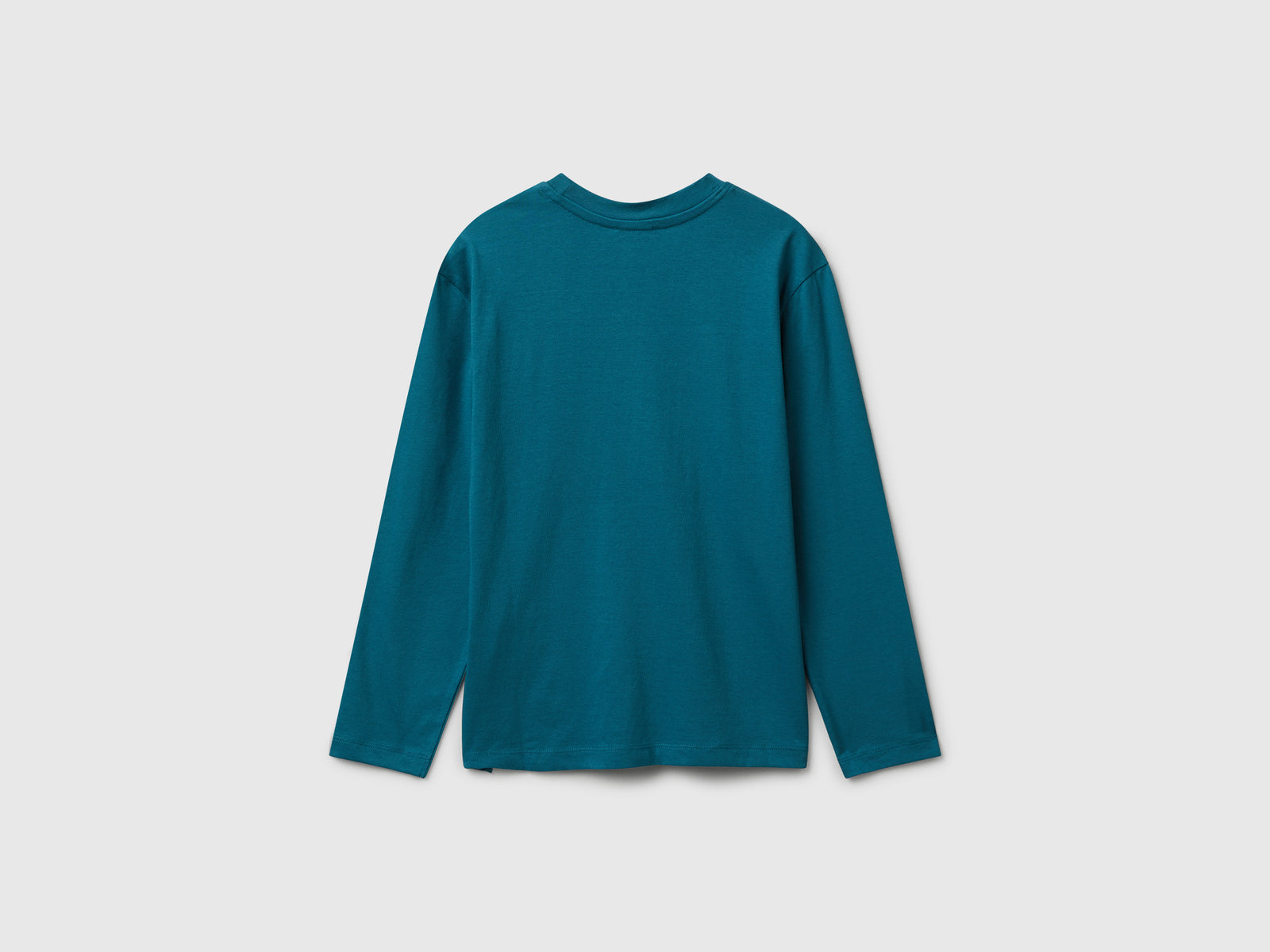 T-shirt in cotone da bambino verde ottanio 2 | Benetton Outlet