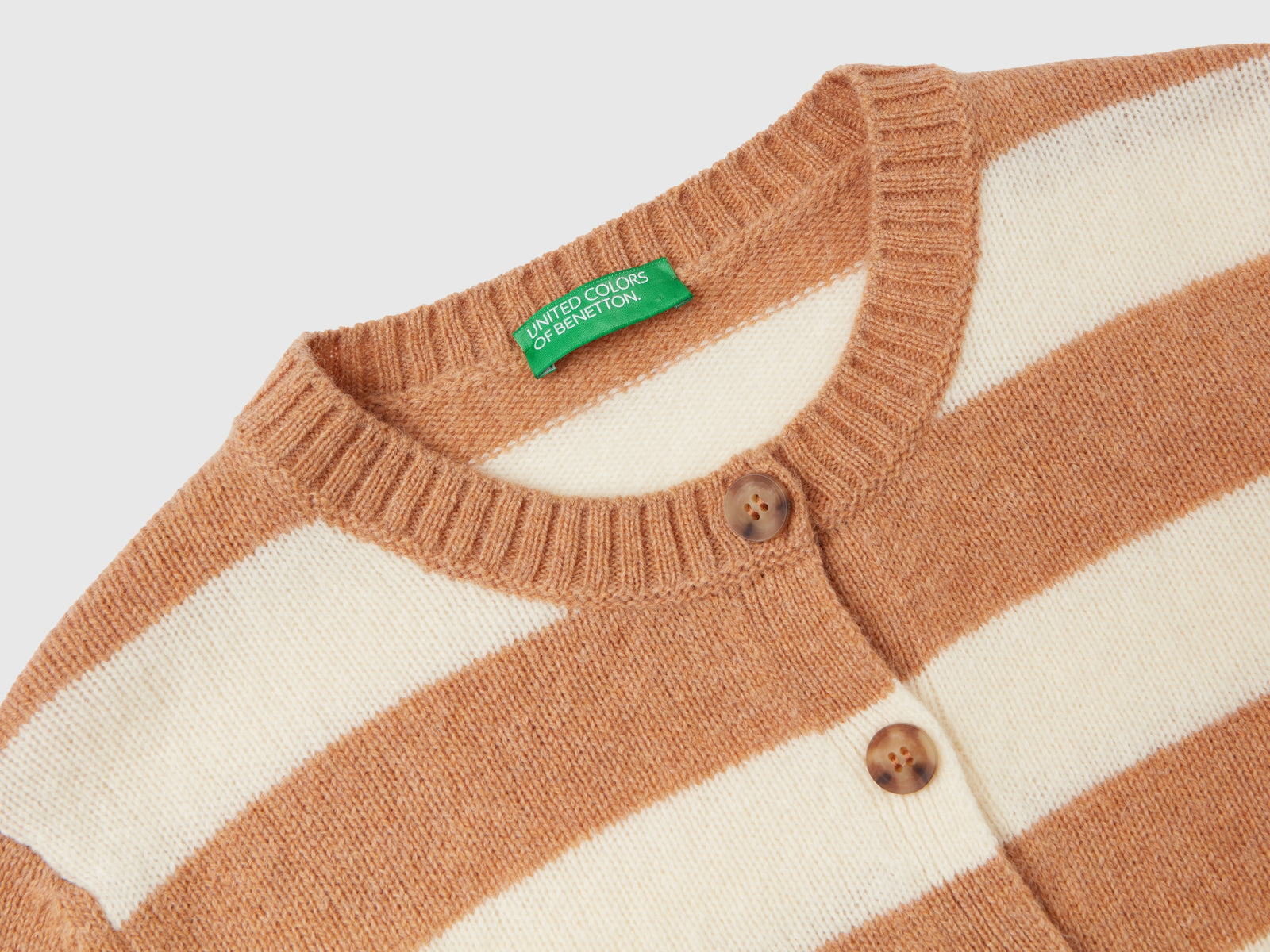 Cardigan a righe in pura lana Shetland da donna multi-color 6 | Benetton Outlet