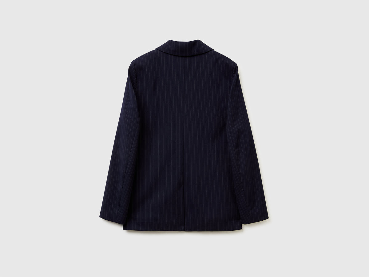 Blazer gessato in misto viscosa