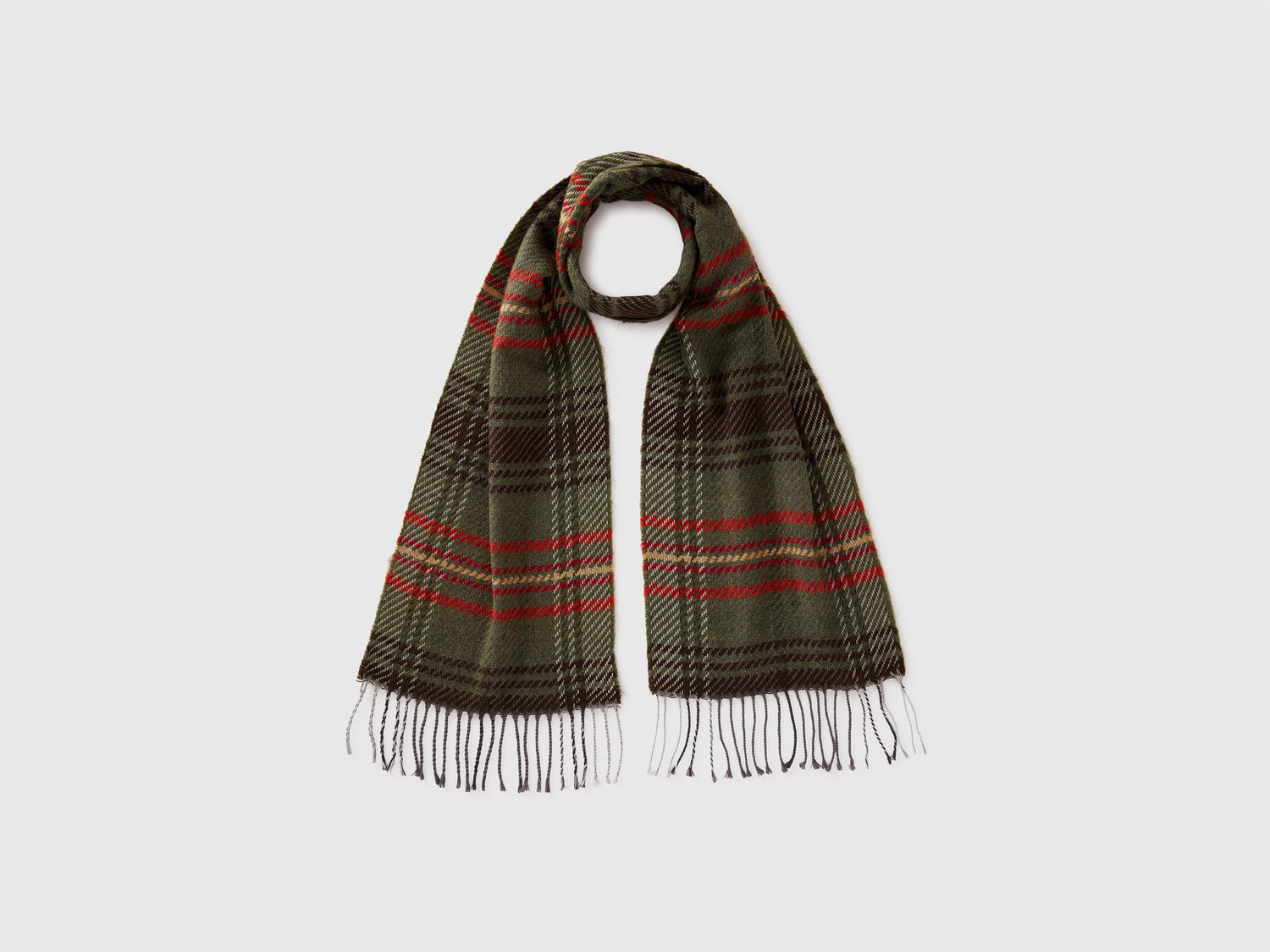 Sciarpa tartan da uomo marrone scuro | Benetton Outlet