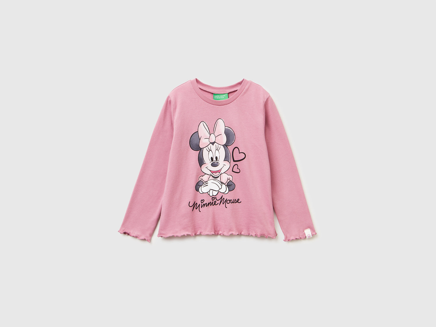 T-shirt con stampa Minnie da bimba rosa | Benetton Outlet