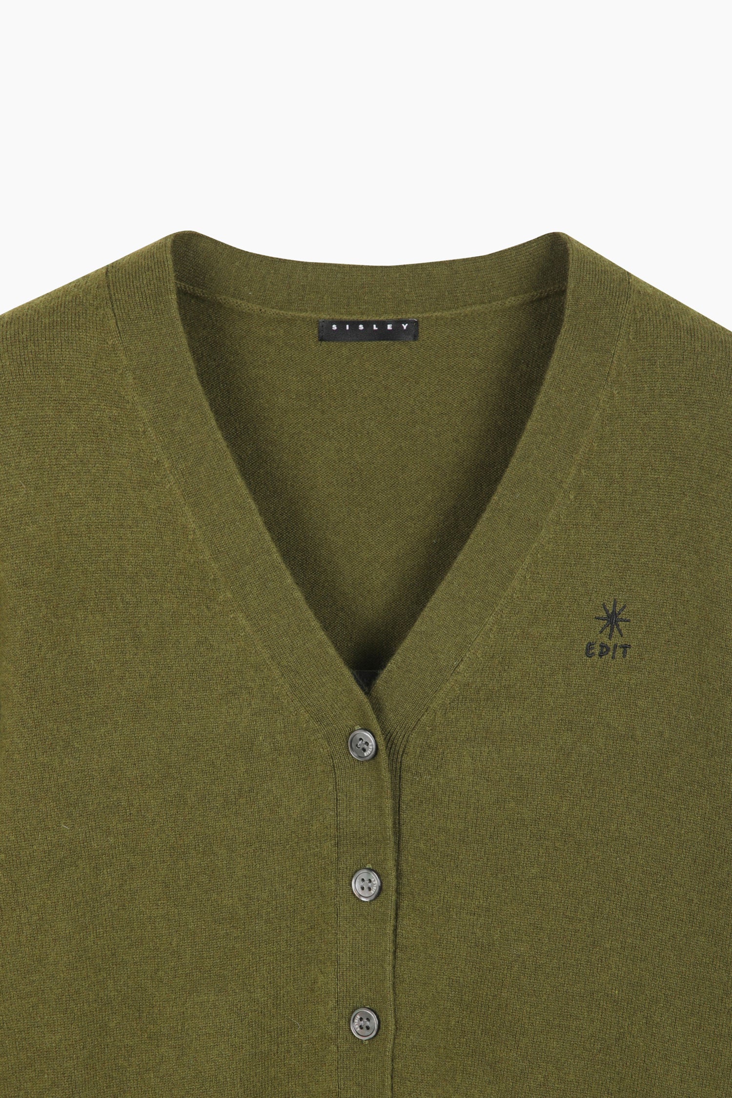 Cardigan con ricamo da donna verde militare 3 | Sisley Outlet