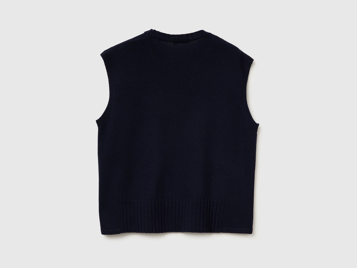 Gilet in misto lana e viscosa