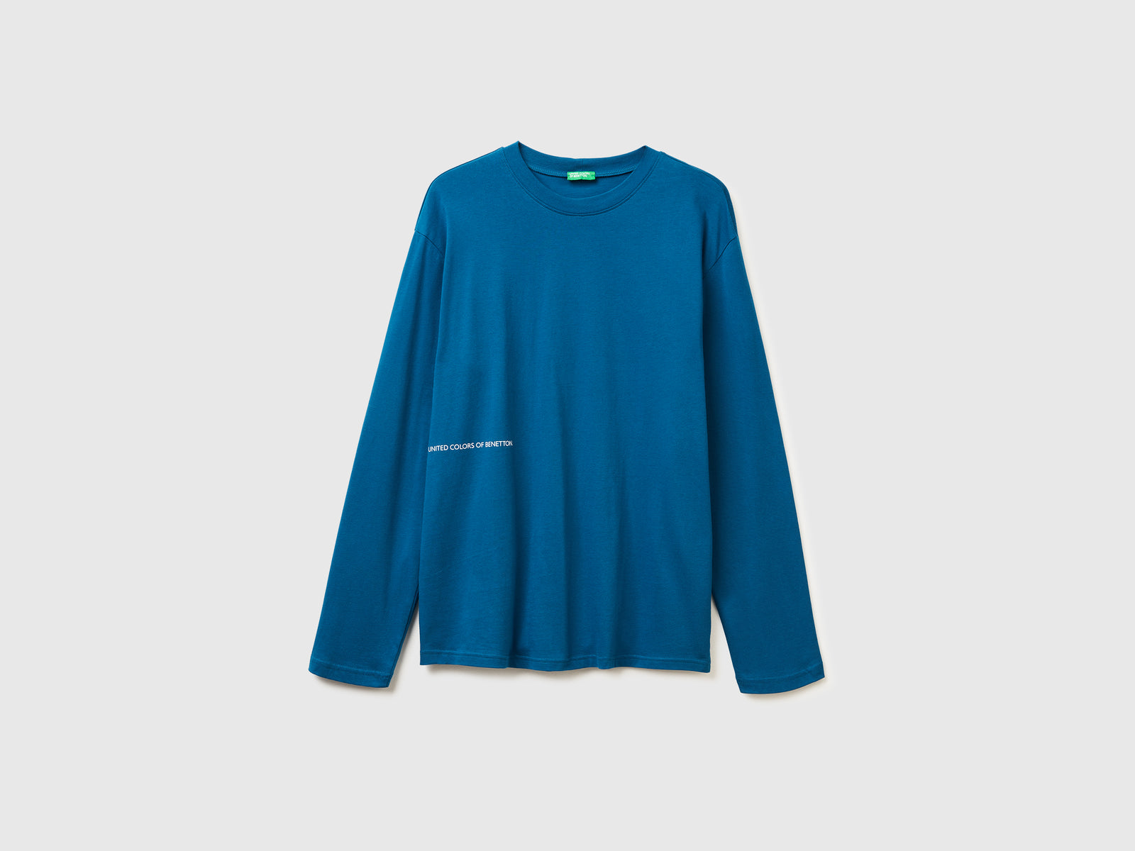 T-shirt con stampa logo da uomo verde ottanio | Benetton Outlet