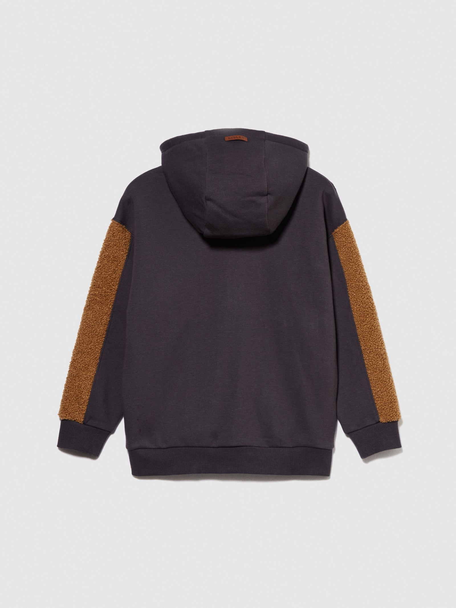 Felpa over con inserti teddy da bambino marrone scuro 2 | Sisley young Outlet