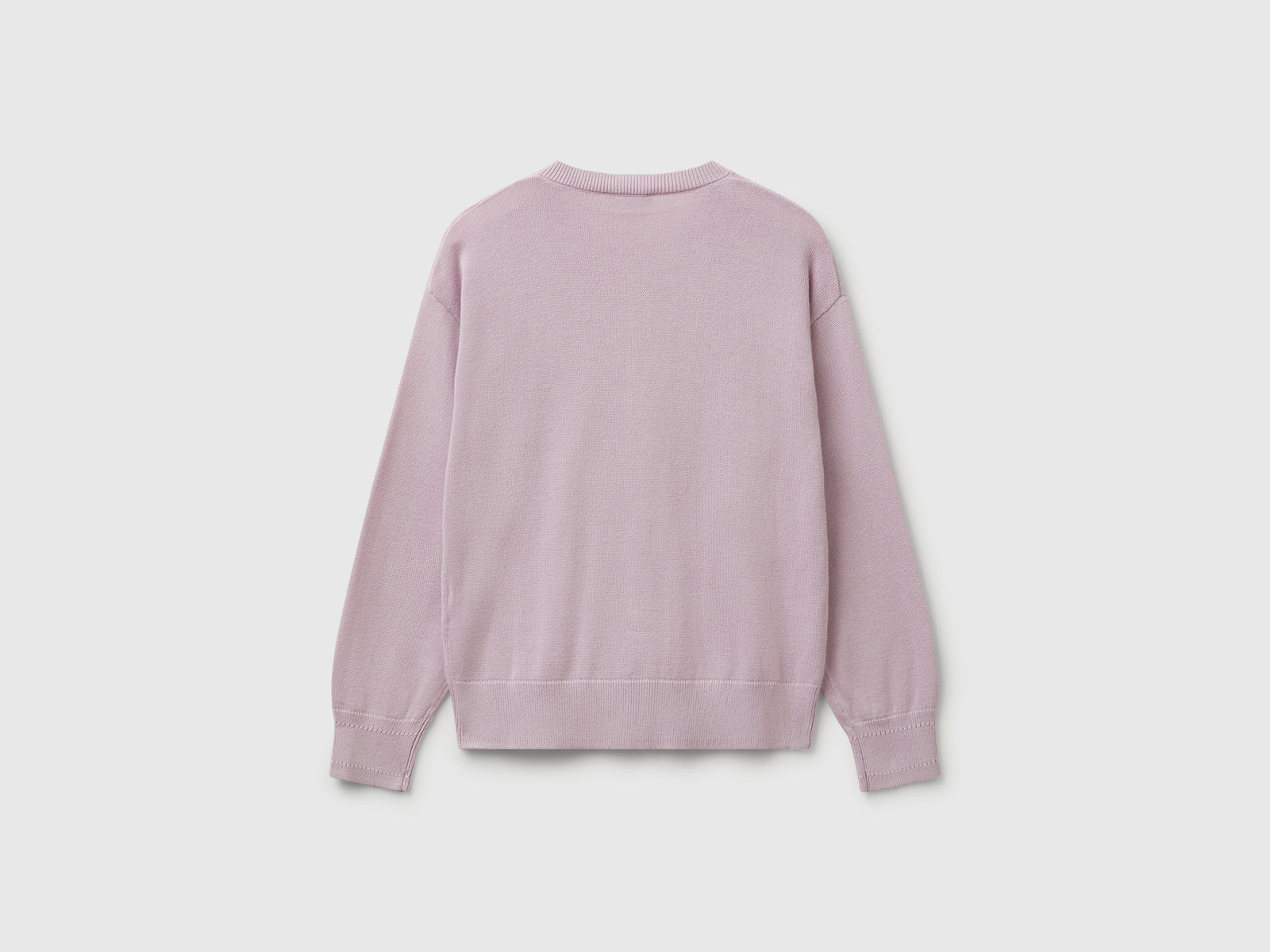 Cardigan girocollo in puro cotone da bambina lavanda 2 | Benetton Outlet