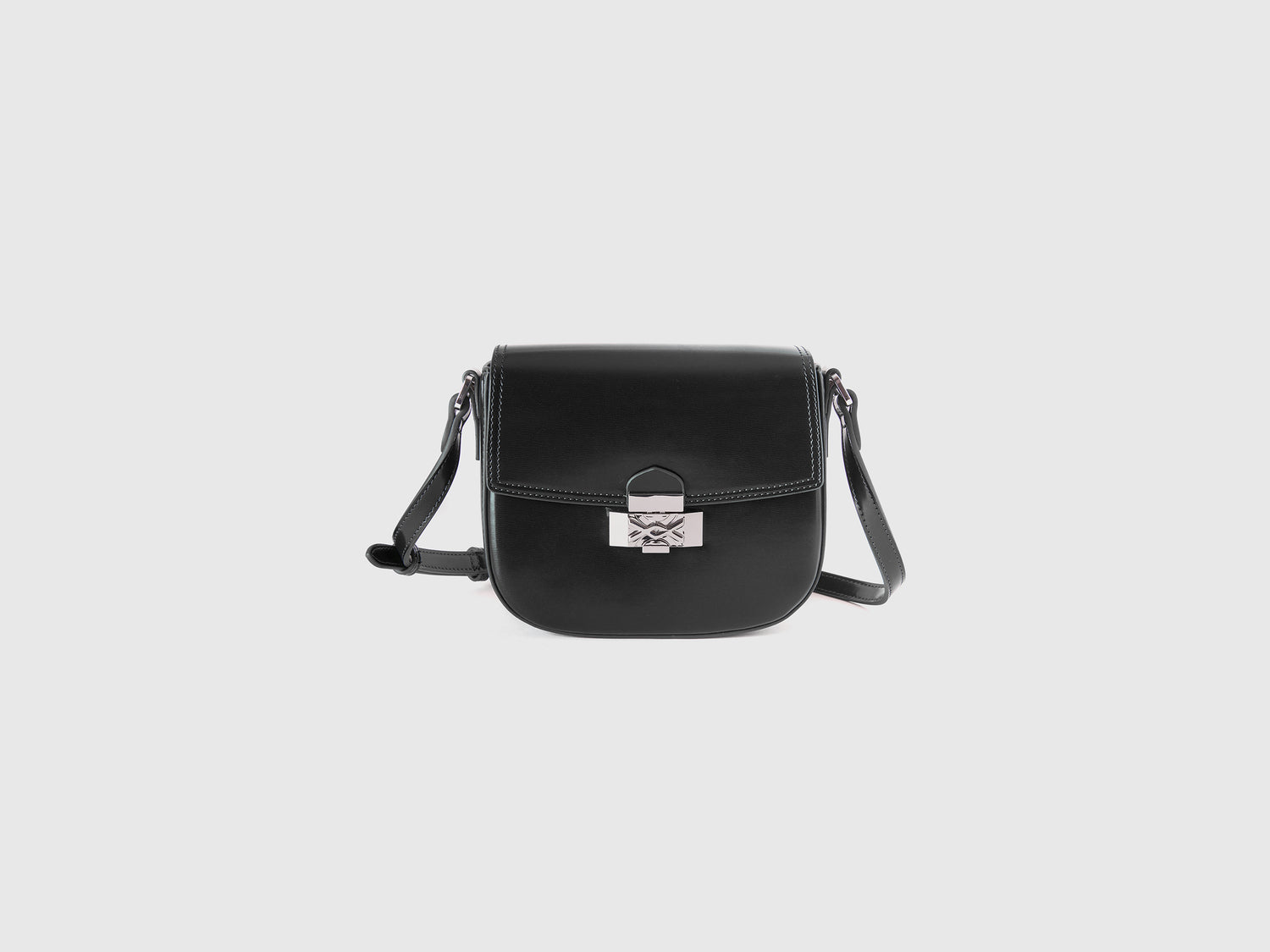 Borsa piccola a tracolla effetto vernice da donna nero | Benetton Outlet
