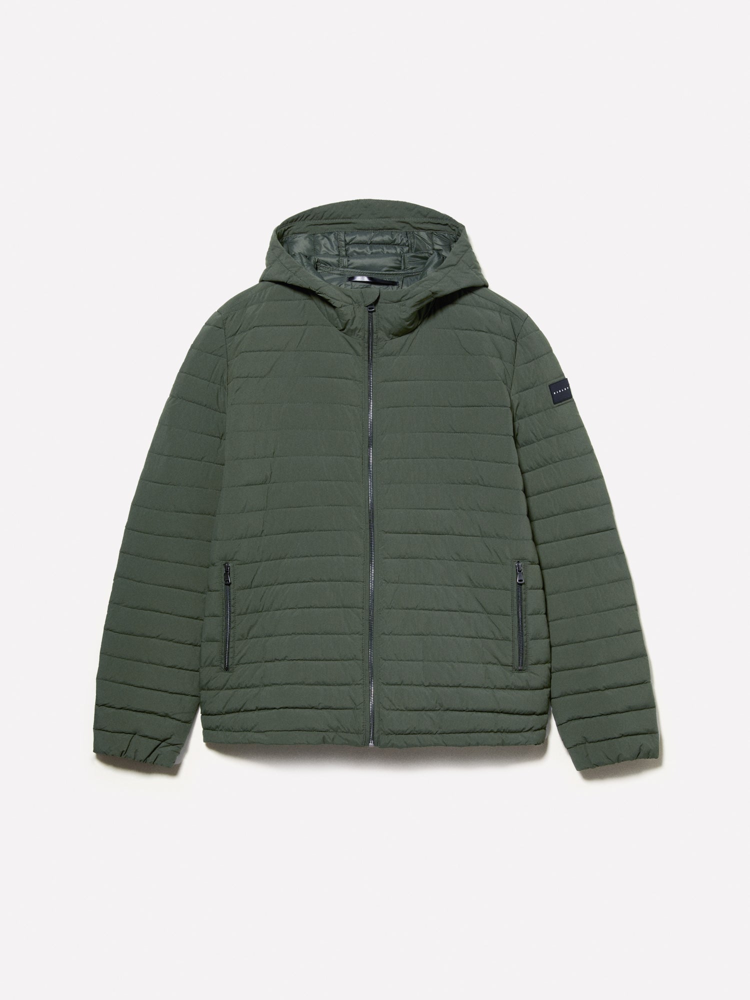 Giubbotto imbottito con cappuccio da uomo verde militare | Sisley Outlet